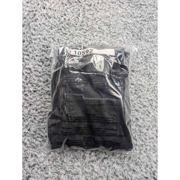 Levis 721 Jeans Womens 28 Black High Rise Skinny Distressed Bikercore Stretch - Picture 10 of 10